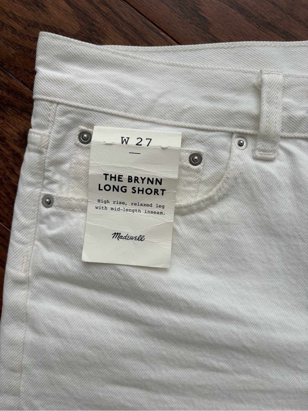 Madewell High-Rise White Denim Shorts